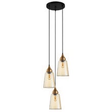 Jerez Tapered Cylinder Glass 3 Light Cluster Pendant